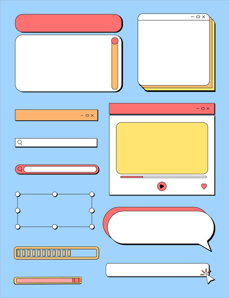Vector conjunto vectorial de burbujas de habla en blanco caja de conversación marco de conversación caja de chat habla pensamiento de globo