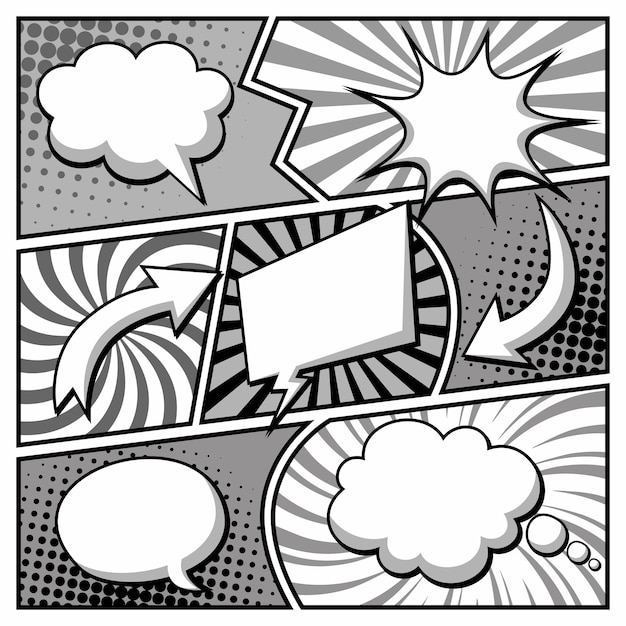 Conjunto vectorial de burbujas de habla de cómics