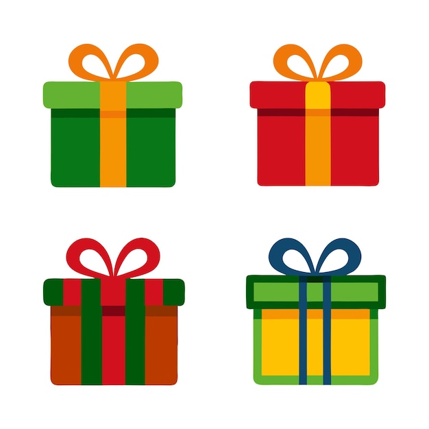conjunto vectorial caja de regalos de Navidad