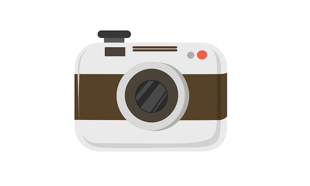 Conjunto vectorial de cámaras fotográficas digitales Equipo fotográfico Vector plano de dibujos animados aislado en blanco