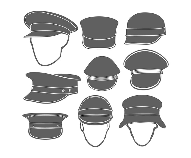 Conjunto vectorial de cascos militares