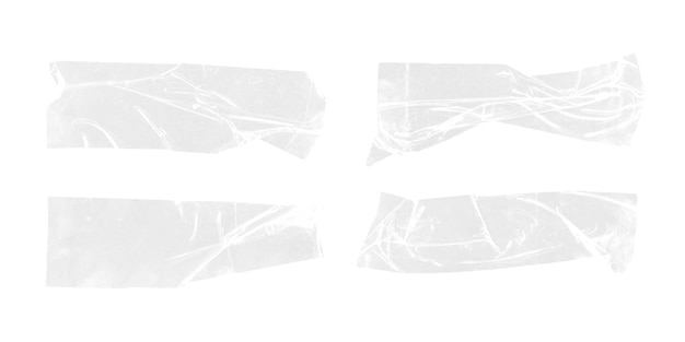 Conjunto vectorial de cinta adhesiva transparente con texturas realistas para proyectos de diseño creativo