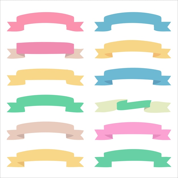 conjunto vectorial de cintas de colección en diferentes estilos