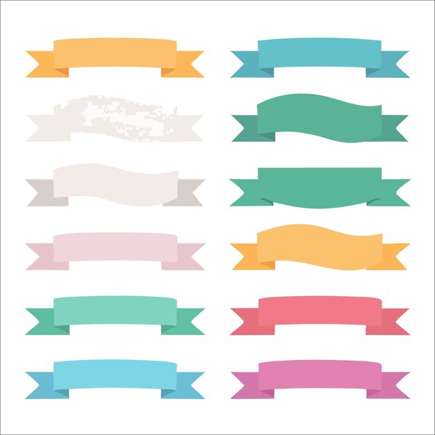 conjunto vectorial de cintas de colección en diferentes estilos