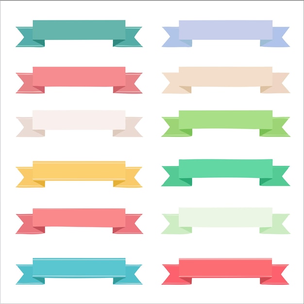 conjunto vectorial de cintas de colección en diferentes estilos