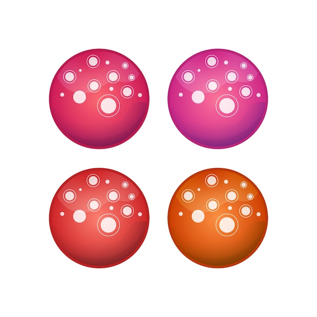Conjunto vectorial de círculos redondeados de colores