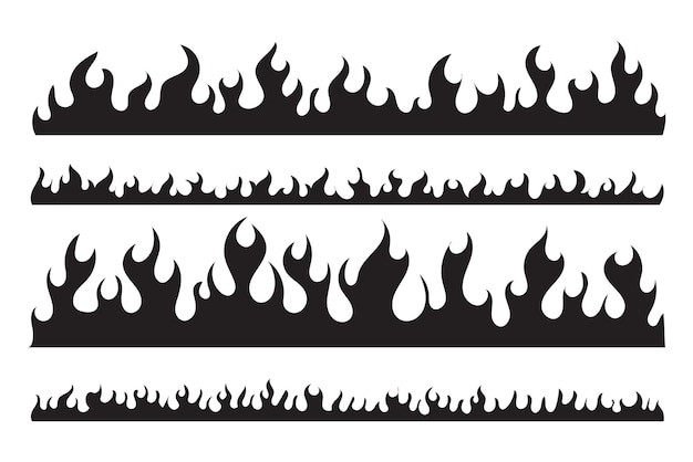 Conjunto vectorial de clipart de fuego de llama