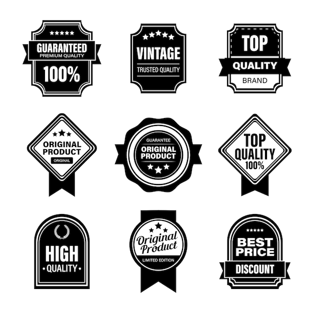 conjunto vectorial de colección de insignias vintage