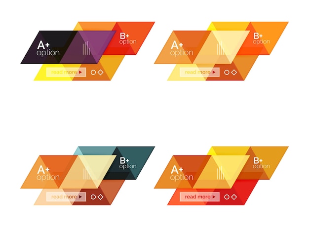 Conjunto vectorial de coloridas infografías geométricas