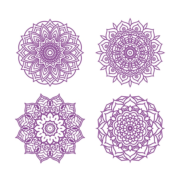 conjunto vectorial de coloridos mandalas florales decorativo de lujo mandala diseño elegante mandala de colores