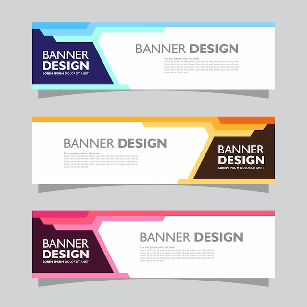 Conjunto vectorial de concepto de diseño de fondo de banner de paisaje plantilla de diseño de negocio de fondo web