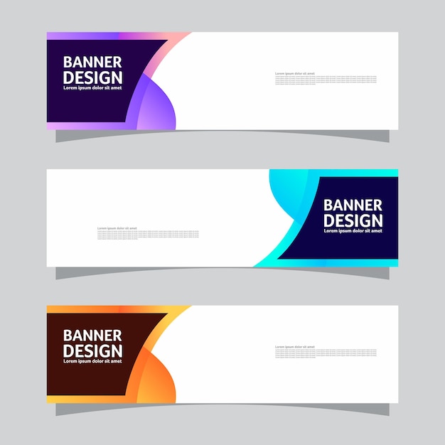 Conjunto vectorial de concepto de diseño de fondo de banner de paisaje plantilla de diseño de negocio de fondo web