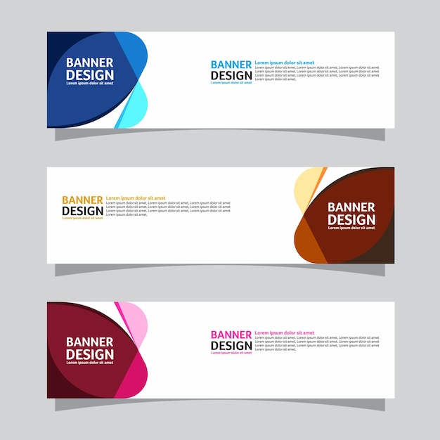 Conjunto vectorial de concepto de diseño de fondo de banner de paisaje