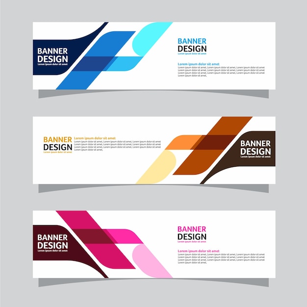 Conjunto vectorial de concepto de diseño de fondo de banner de paisaje