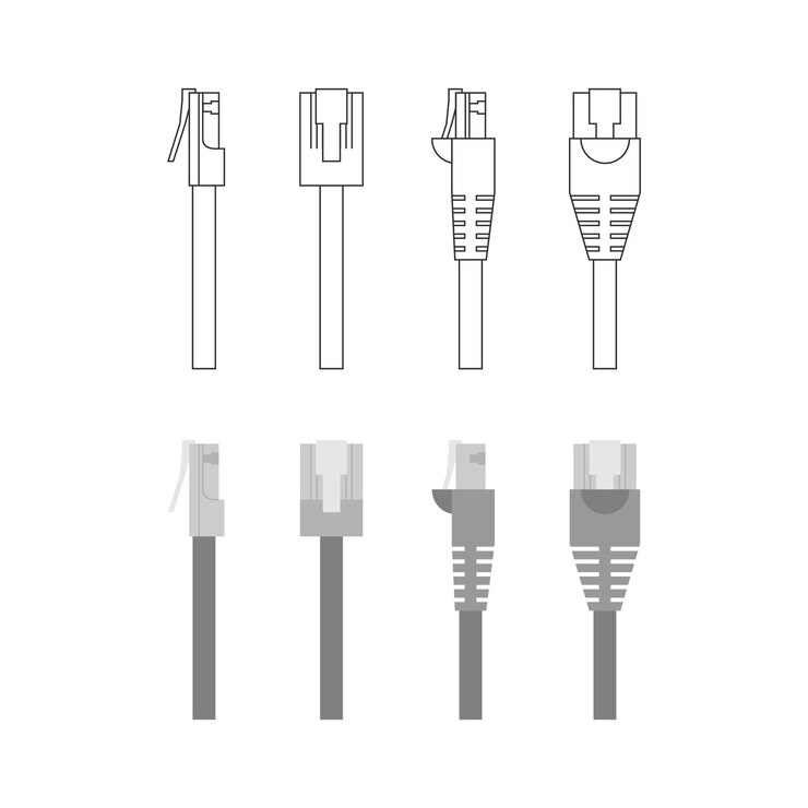 Vector conjunto vectorial de conectores ethernet