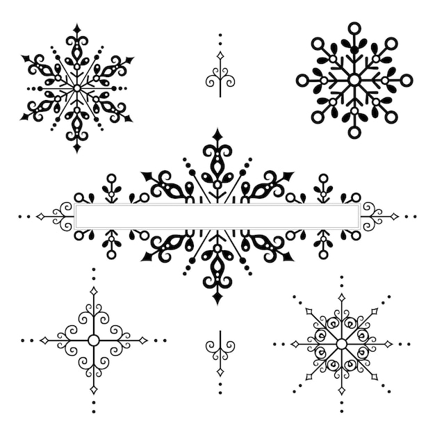 Conjunto vectorial creativo de diseños florales de silueta 2