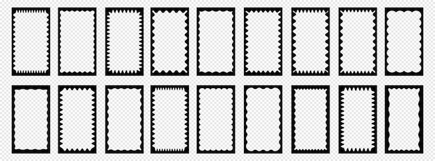 El conjunto vectorial de cuadros de cuentos de esquizo es de color negro