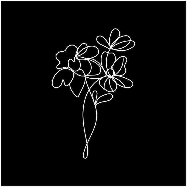 Conjunto vectorial de dibujo botánico de hojas de flores silvestres
