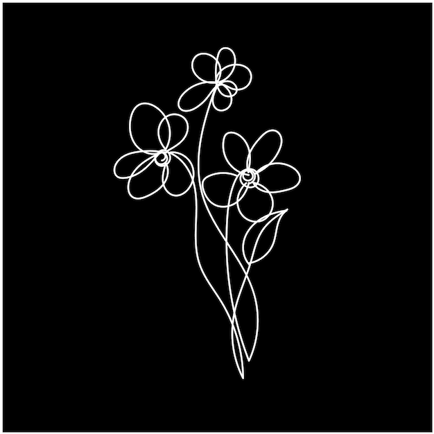 Conjunto vectorial de dibujo botánico de hojas de flores silvestres