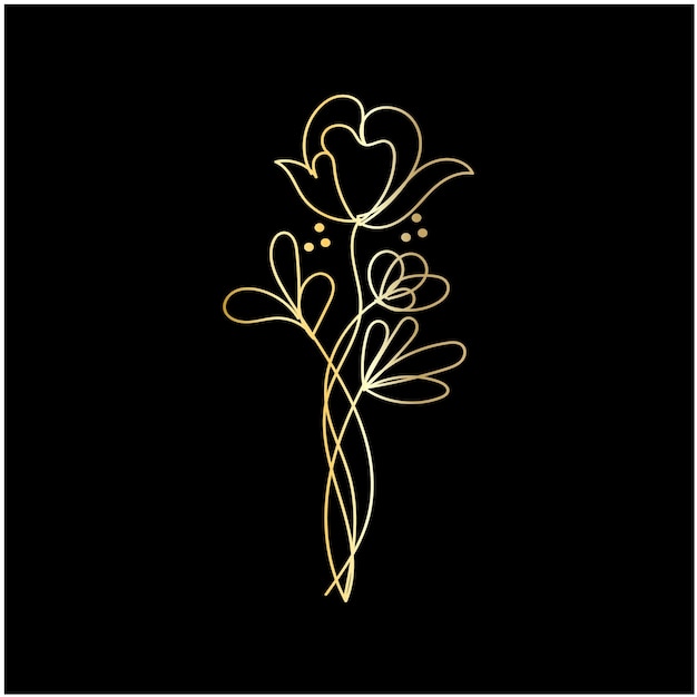 Conjunto vectorial de dibujo botánico de hojas de flores silvestres