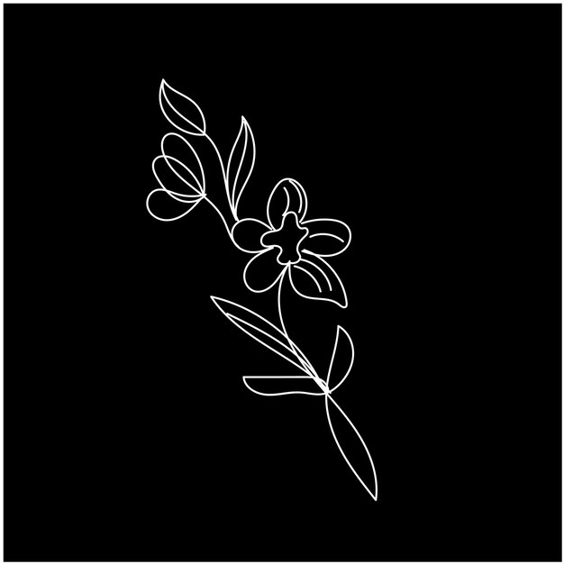 Conjunto vectorial de dibujo botánico de hojas de flores silvestres