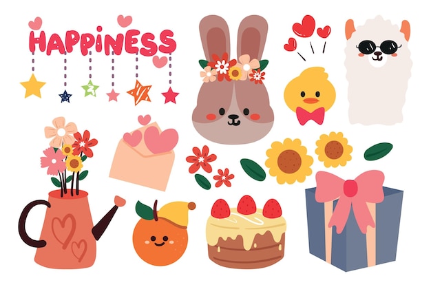 conjunto vectorial de dibujos animados