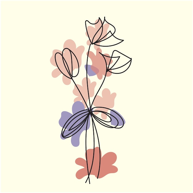 Conjunto vectorial de dibujos botánicos de hojas de flores silvestres