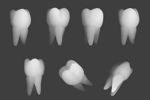 Conjunto vectorial de dientes 3d para medicina dental