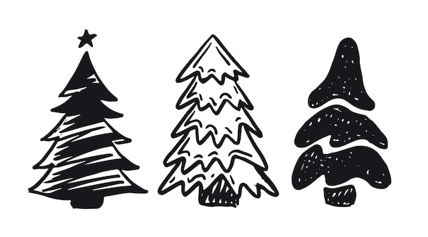 Conjunto vectorial de diseño de árboles de Navidad