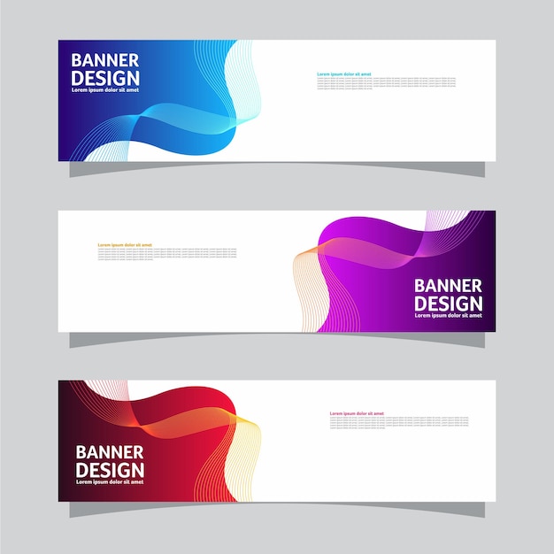 Conjunto vectorial de diseño de fondo de banner de paisaje