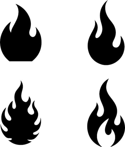 conjunto vectorial de diseño de llamas de fuego