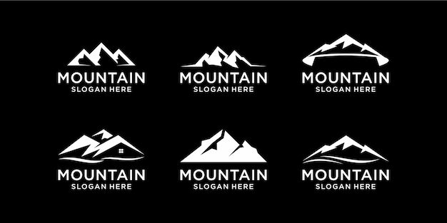 Vector conjunto vectorial de diseño de logotipo de montaña