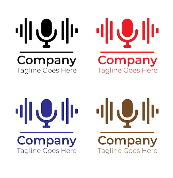 Vector conjunto vectorial de diseño de logotipo para podcast de nuevos negocios