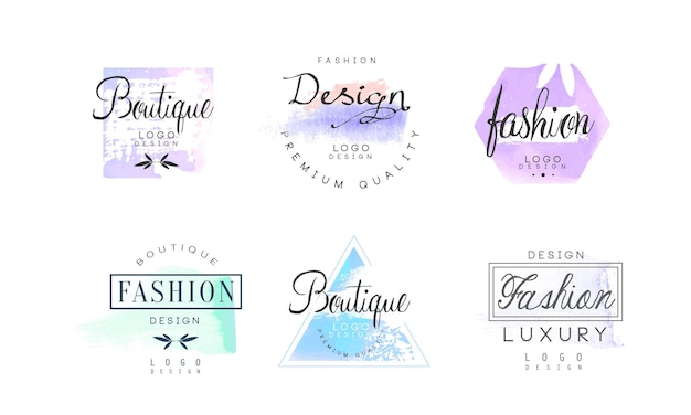 Conjunto vectorial de diseño de logotipos de lujo de moda
