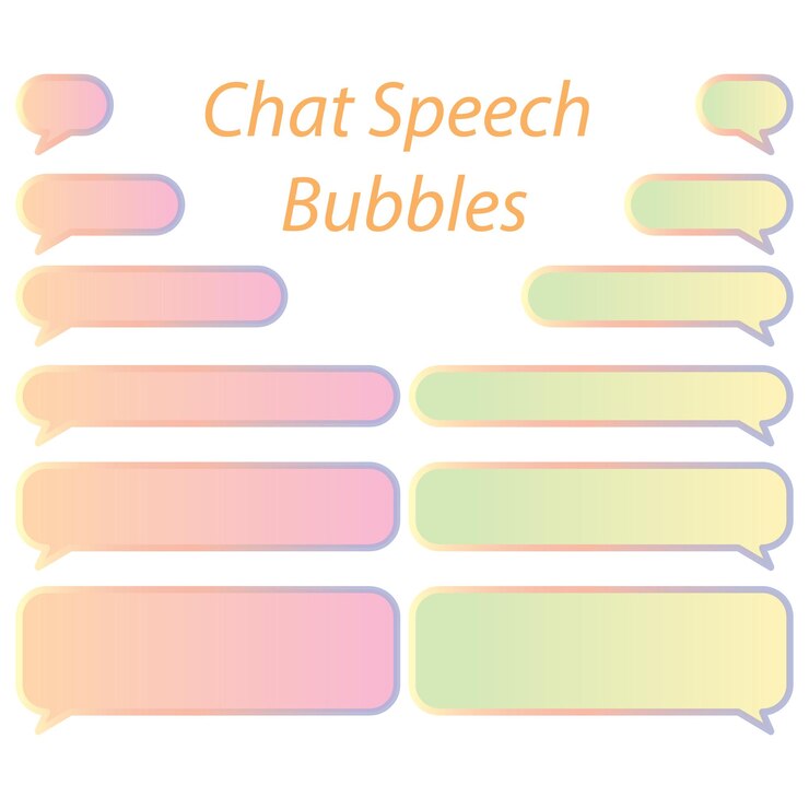 Vector conjunto vectorial de diseño de plantillas de burbujas de habla de chat