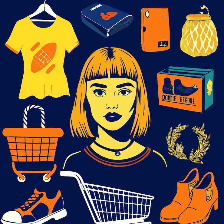 Vector conjunto vectorial de doodles creativos de productos de comercio electrónico