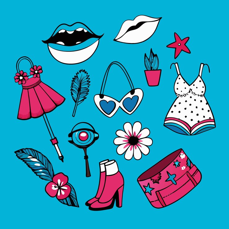 Vector conjunto vectorial de doodles creativos de productos de comercio electrónico