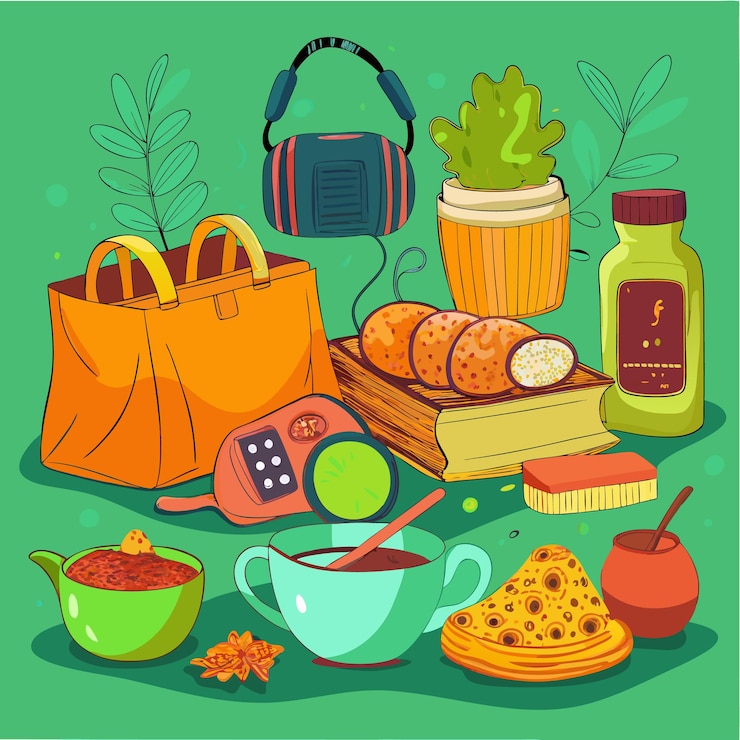 Vector conjunto vectorial de doodles creativos de productos de comercio electrónico