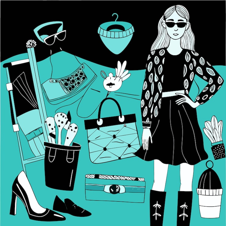 Vector conjunto vectorial de doodles creativos de productos de comercio electrónico