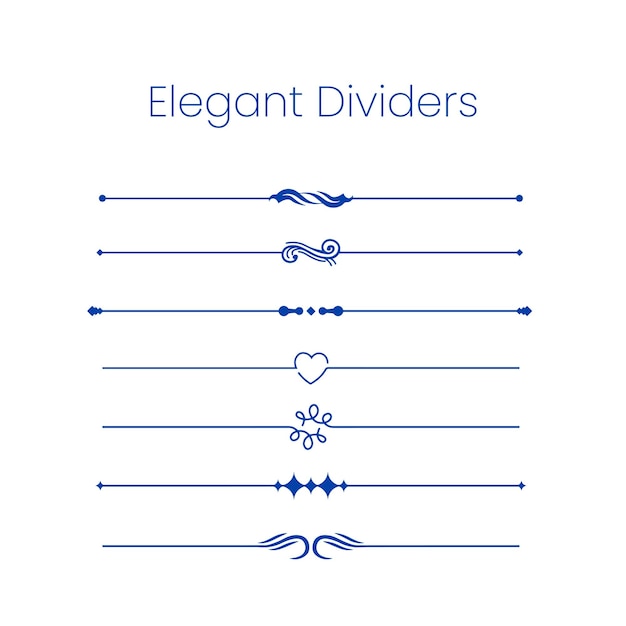 Vector conjunto vectorial de elegantes líneas divisorias para decorativos