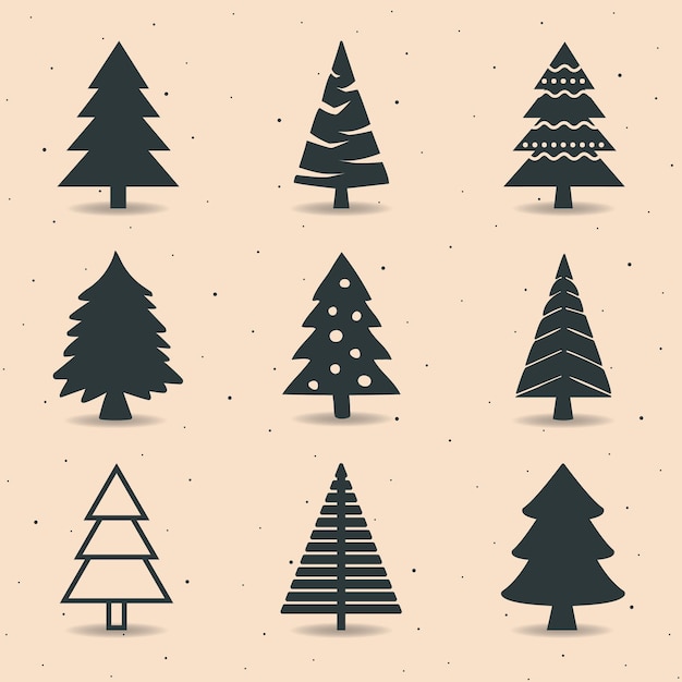conjunto vectorial de elementos del árbol de Navidad