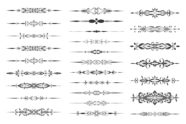 Conjunto vectorial de elementos de borde decorativos de época
