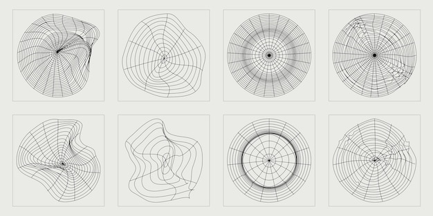 Conjunto vectorial de elementos Cyberpunk de activos gráficos extraordinarios Y2K