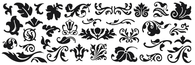 Vector conjunto vectorial de elementos de diseño caligráfico vintage y decoración de páginas para diseño retro