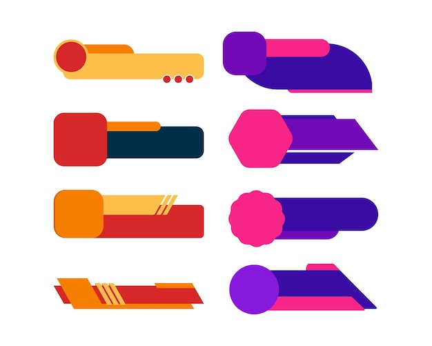 Conjunto vectorial de elementos de diseño plano abstracto para aplicaciones web y móviles