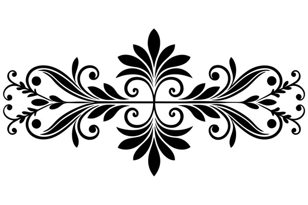 Conjunto vectorial de elementos divisores decorativos ilustración en blanco y negro