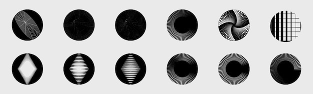 Conjunto vectorial de elementos geométricos minimalistas Y2K Formas abstractas de bauhaus