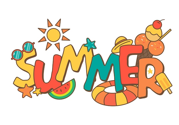 Conjunto vectorial de elementos de verano