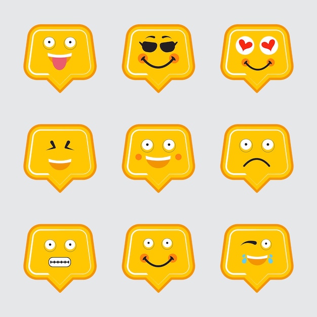 Vector conjunto vectorial de emojis qué aplicación de chat emojis conjunto emojis vectorial