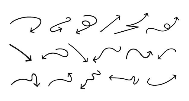 Conjunto vectorial de flechas de dirección Ilustración para elementos de diseño moderno